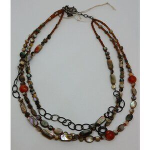 Silpada Coral Shell Sterling Silver Bead Fiesta Necklace Vibrant Boho